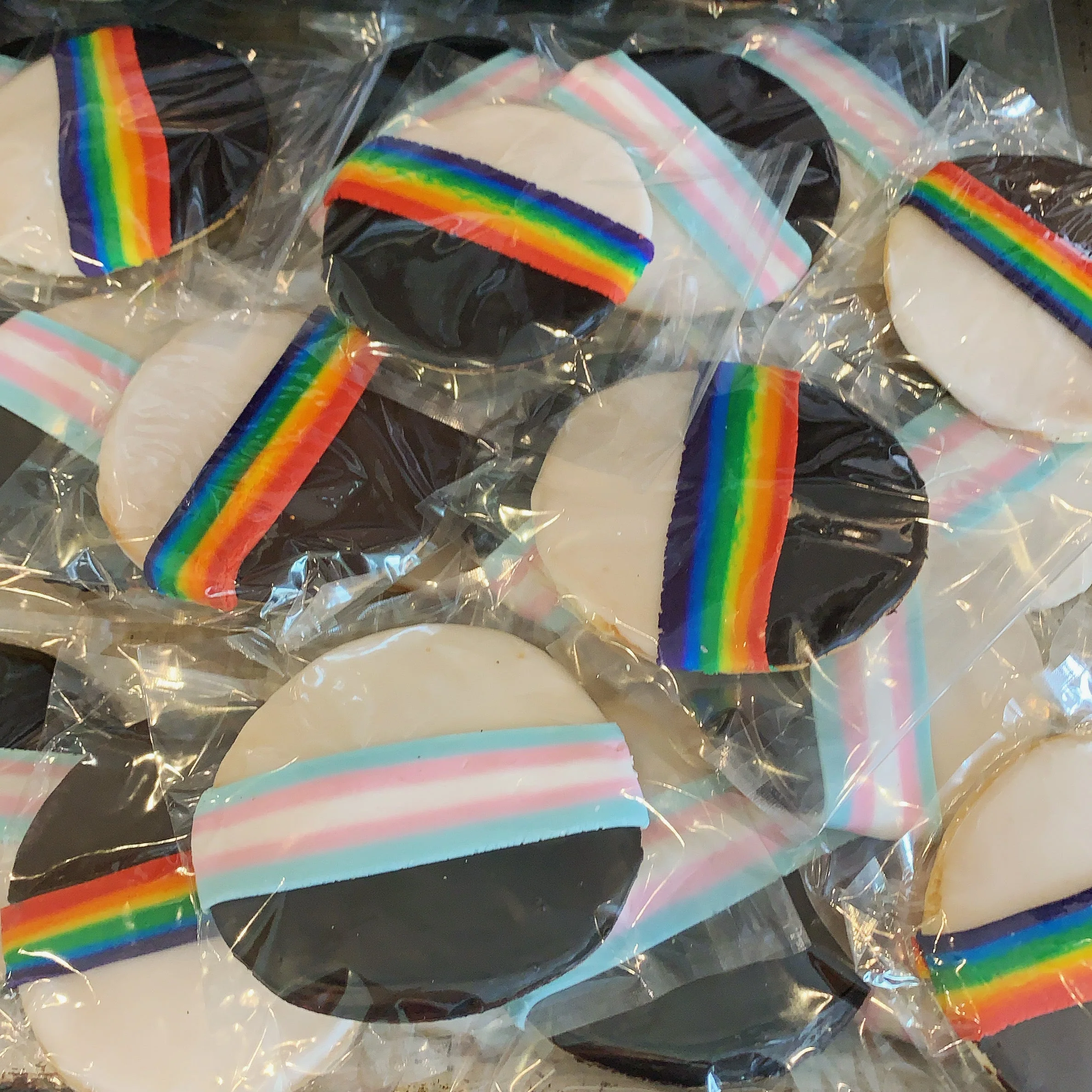 Rainbow Flag Black and White Cookie - Image 3